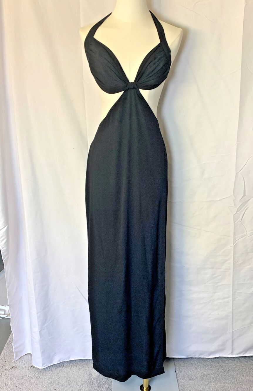BabyBoo Serinity Black Cut Out Maxi Dress Size M NWT